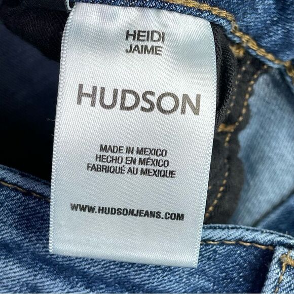 HUDSON Heidi Jeans Women’s 32X30 Blue Flare High Rise Distressed Stretch Denim - Picture 6 of 13